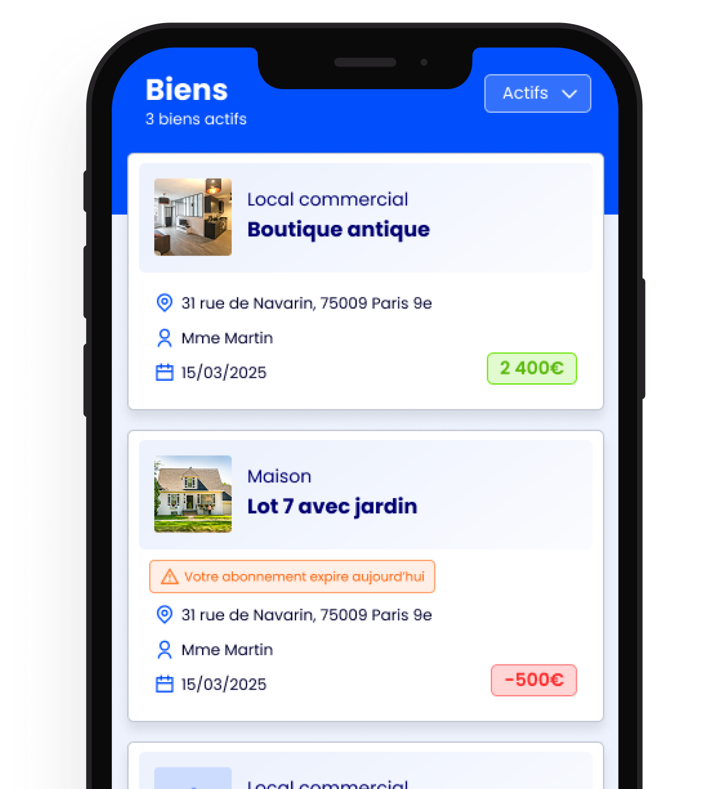 Application GérerSeul sur mobile